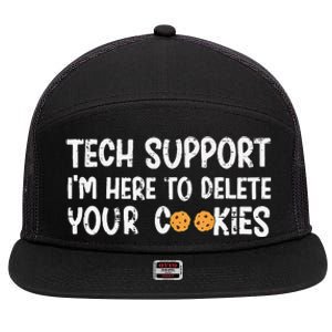 Christmas Tech Support I’M Here To Delete Your Cookies Xmas 7 Panel Mesh Trucker Snapback Hat