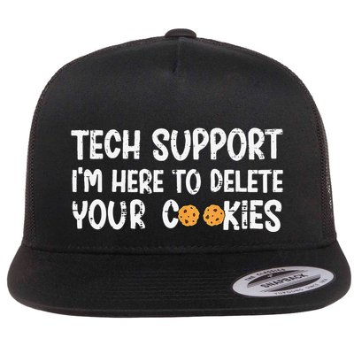 Christmas Tech Support I’M Here To Delete Your Cookies Xmas Flat Bill Trucker Hat
