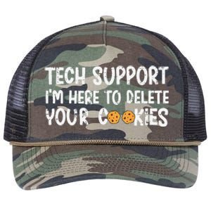 Christmas Tech Support I’M Here To Delete Your Cookies Xmas Retro Rope Trucker Hat Cap