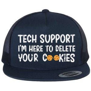 Christmas Tech Support I’M Here To Delete Your Cookies Xmas Flat Bill Trucker Hat