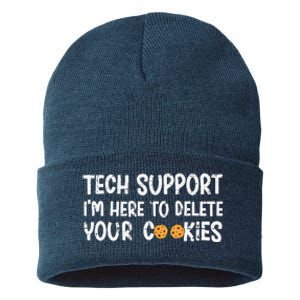 Christmas Tech Support I’M Here To Delete Your Cookies Xmas Sustainable Knit Beanie