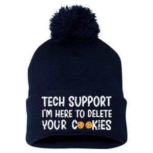 Christmas Tech Support I’M Here To Delete Your Cookies Xmas Pom Pom 12in Knit Beanie