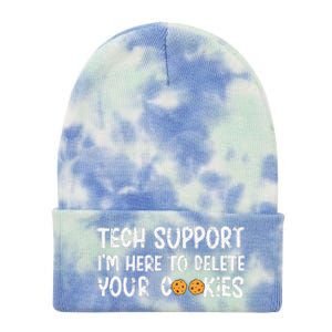 Christmas Tech Support I’M Here To Delete Your Cookies Xmas Tie Dye 12in Knit Beanie