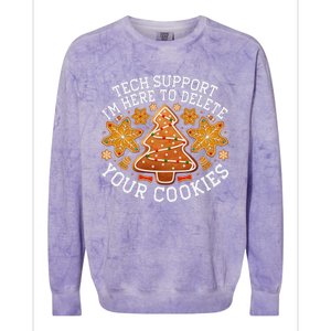 Christmas Tech Support Here To Delete Cookies Xmas Colorblast Crewneck Sweatshirt