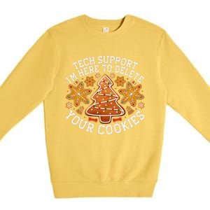 Christmas Tech Support Here To Delete Cookies Xmas Premium Crewneck Sweatshirt