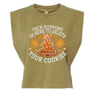 Christmas Tech Support Here To Delete Cookies Xmas Garment-Dyed Women's Muscle Tee