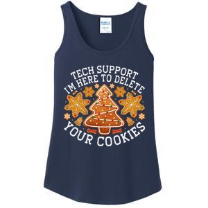 Christmas Tech Support Here To Delete Cookies Xmas Ladies Essential Tank