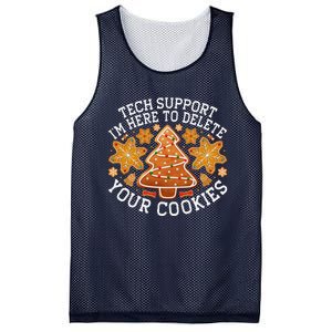 Christmas Tech Support Here To Delete Cookies Xmas Mesh Reversible Basketball Jersey Tank