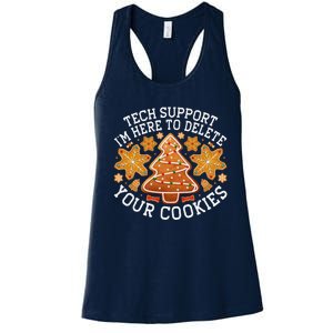 Christmas Tech Support Here To Delete Cookies Xmas Women's Racerback Tank