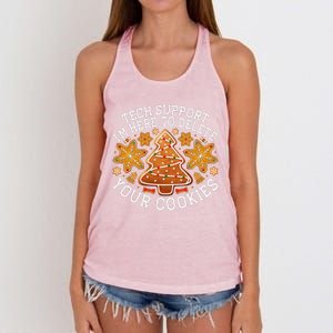 Christmas Tech Support Here To Delete Cookies Xmas Women's Knotted Racerback Tank