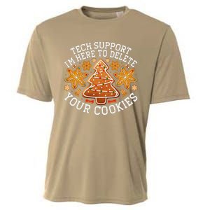 Christmas Tech Support Here To Delete Cookies Xmas Cooling Performance Crew T-Shirt