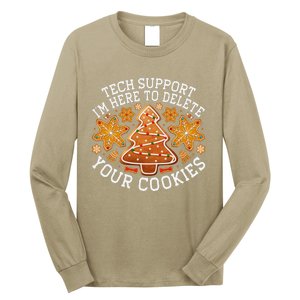 Christmas Tech Support Here To Delete Cookies Xmas Long Sleeve Shirt