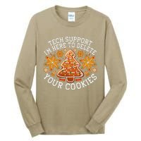 Christmas Tech Support Here To Delete Cookies Xmas Tall Long Sleeve T-Shirt