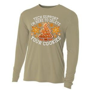 Christmas Tech Support Here To Delete Cookies Xmas Cooling Performance Long Sleeve Crew