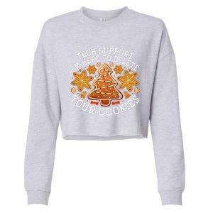 Christmas Tech Support Here To Delete Cookies Xmas Cropped Pullover Crew