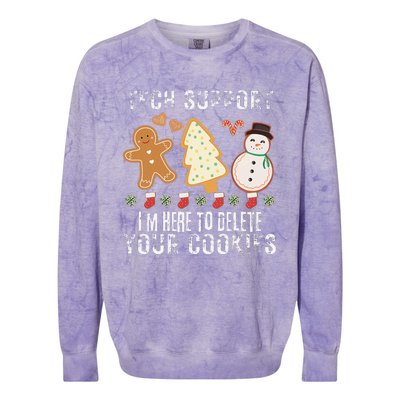 Christmas Tech Support Here To Delete Cookies Xmas Colorblast Crewneck Sweatshirt