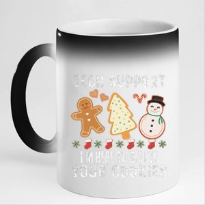 Christmas Tech Support Here To Delete Cookies Xmas 11oz Black Color Changing Mug