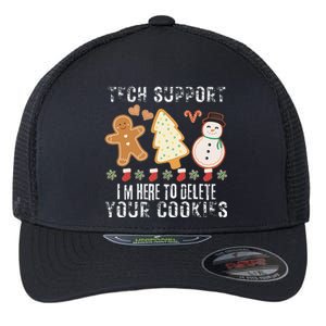 Christmas Tech Support Here To Delete Cookies Xmas Flexfit Unipanel Trucker Cap