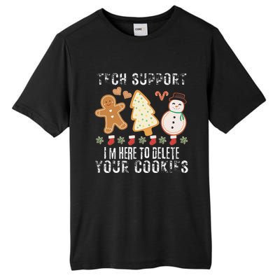 Christmas Tech Support Here To Delete Cookies Xmas Tall Fusion ChromaSoft Performance T-Shirt