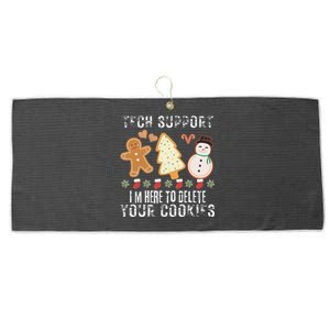 Christmas Tech Support Here To Delete Cookies Xmas Large Microfiber Waffle Golf Towel