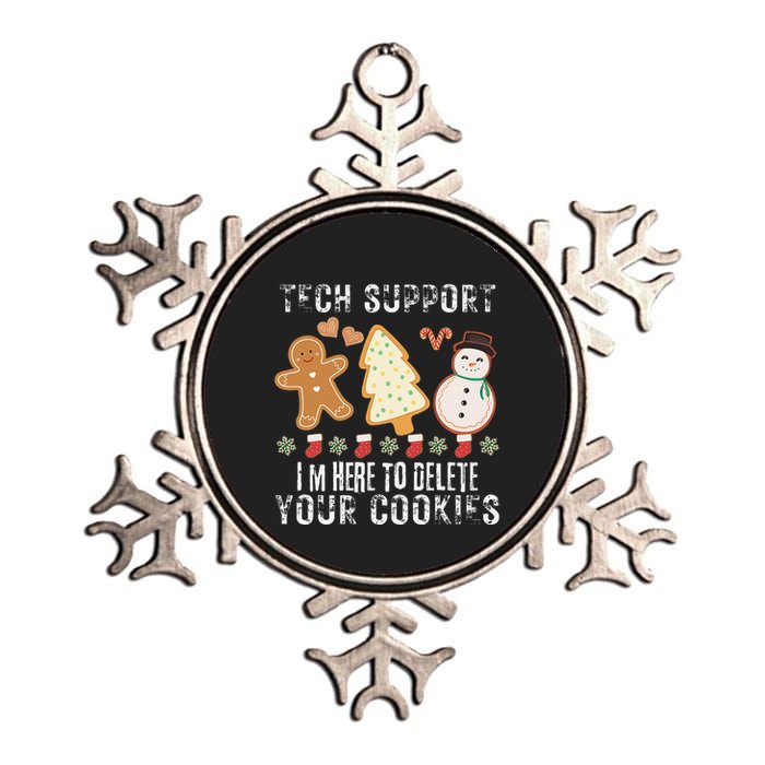 Christmas Tech Support Here To Delete Cookies Xmas Metallic Star Ornament