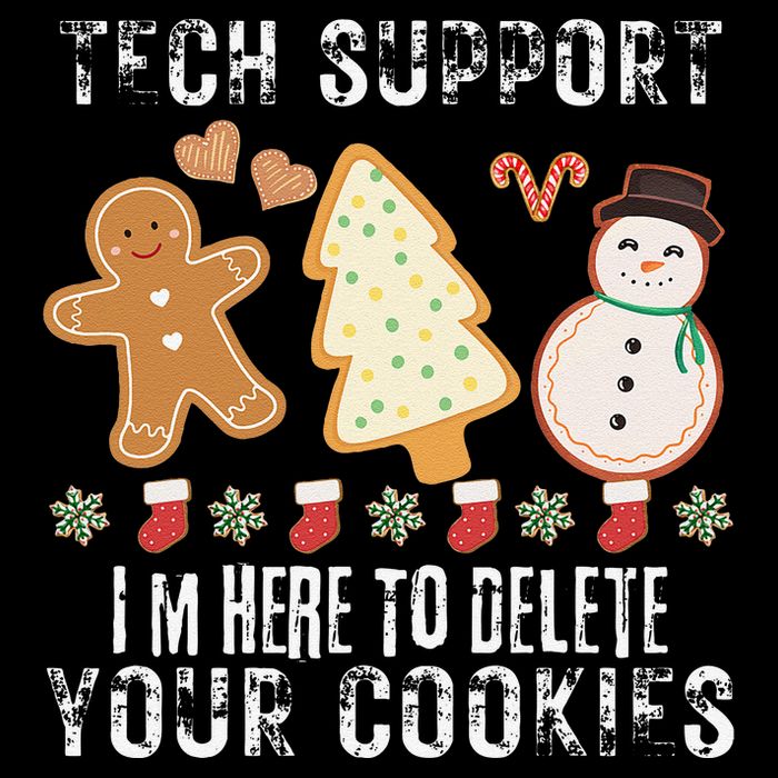 Christmas Tech Support Here To Delete Cookies Xmas Metallic Star Ornament