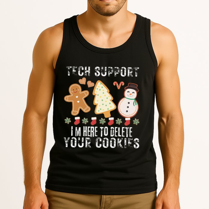 Christmas Tech Support Here To Delete Cookies Xmas Tank Top