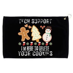 Christmas Tech Support Here To Delete Cookies Xmas Grommeted Golf Towel