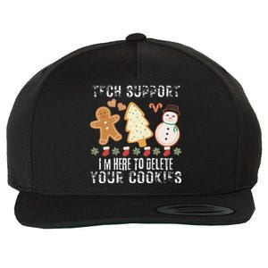 Christmas Tech Support Here To Delete Cookies Xmas Wool Snapback Cap