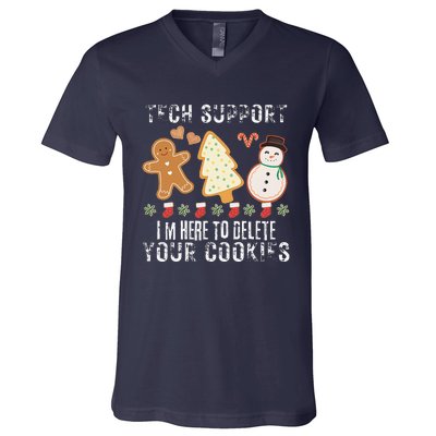 Christmas Tech Support Here To Delete Cookies Xmas V-Neck T-Shirt