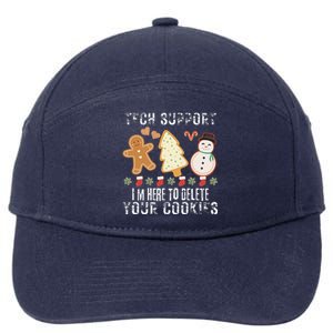 Christmas Tech Support Here To Delete Cookies Xmas 7-Panel Snapback Hat