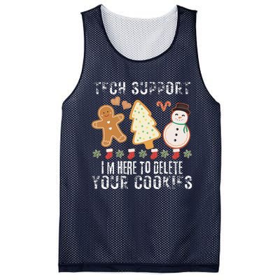 Christmas Tech Support Here To Delete Cookies Xmas Mesh Reversible Basketball Jersey Tank