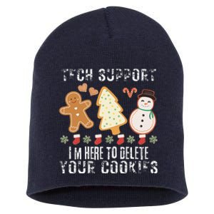 Christmas Tech Support Here To Delete Cookies Xmas Short Acrylic Beanie