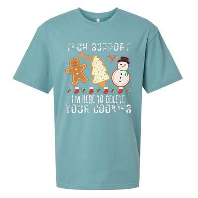 Christmas Tech Support Here To Delete Cookies Xmas Sueded Cloud Jersey T-Shirt