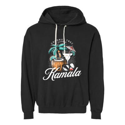 Coconut Tree Summer Vibes Garment-Dyed Fleece Hoodie