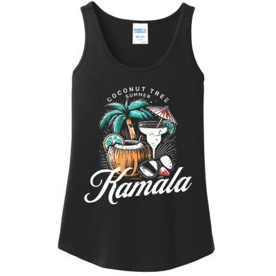 Coconut Tree Summer Vibes Ladies Essential Tank