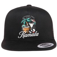 Coconut Tree Summer Vibes Flat Bill Trucker Hat