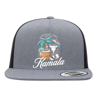 Coconut Tree Summer Vibes Flat Bill Trucker Hat