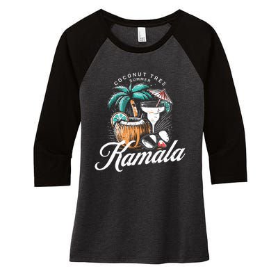 Coconut Tree Summer Vibes Women's Tri-Blend 3/4-Sleeve Raglan Shirt