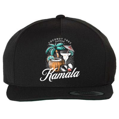 Coconut Tree Summer Vibes Wool Snapback Cap