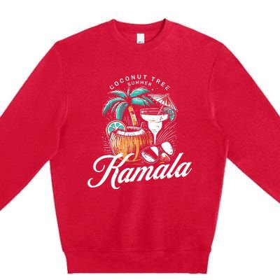 Coconut Tree Summer Vibes Premium Crewneck Sweatshirt