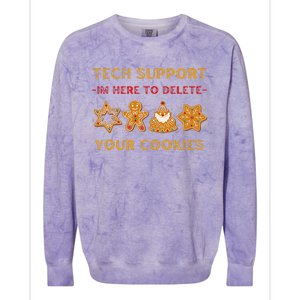 Christmas Tech Support Here To Delete Cookies Colorblast Crewneck Sweatshirt