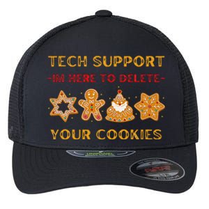 Christmas Tech Support Here To Delete Cookies Flexfit Unipanel Trucker Cap