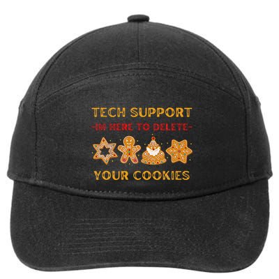 Christmas Tech Support Here To Delete Cookies 7-Panel Snapback Hat