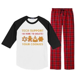 Christmas Tech Support Here To Delete Cookies Raglan Sleeve Pajama Set