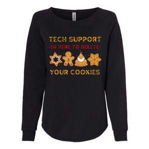 Christmas Tech Support Here To Delete Cookies Womens California Wash Sweatshirt