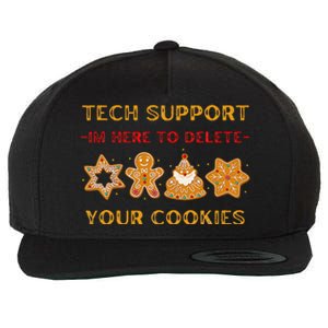 Christmas Tech Support Here To Delete Cookies Wool Snapback Cap