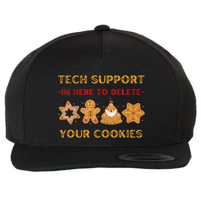 Christmas Tech Support Here To Delete Cookies Wool Snapback Cap