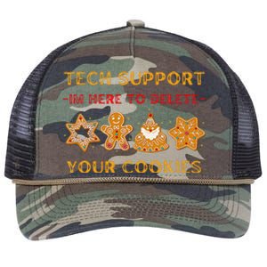 Christmas Tech Support Here To Delete Cookies Retro Rope Trucker Hat Cap