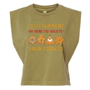 Christmas Tech Support Here To Delete Cookies Garment-Dyed Women's Muscle Tee